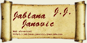 Jablana Janović vizit kartica